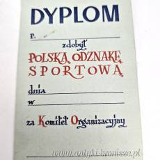 Dyplom Polskiej Odznaki Sportowej na emigracji Londyn 1945/46