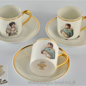 Filiżanka espresso Napoleon i Józefina CNP Limoges Francja lata 60te