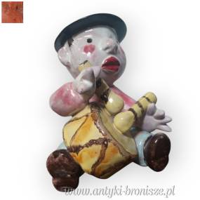 Figurka ceramiczna Chłopiec z bębnem unikat Walter Bosse Austria lata 20te