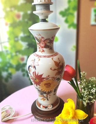 Porcelanowa lampa stołowa kwiaty...