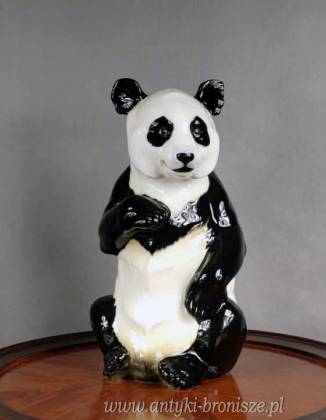 Figurka Pandy z porcelany szkliwionej,...
