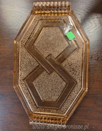 Taca "Art Déco" (romb) , szklana w...