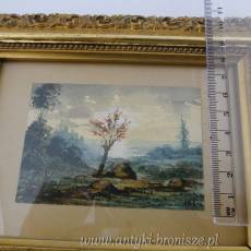 Akwarelka miniaturka 1896r (20x15cm)