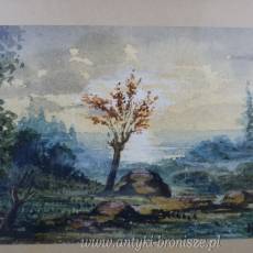 Akwarelka miniaturka 1896r (20x15cm)
