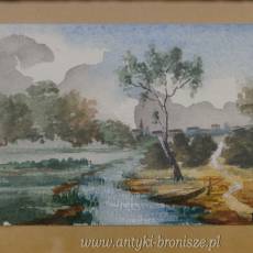 Akwarelka miniaturka (2) 1896r (20x15cm)