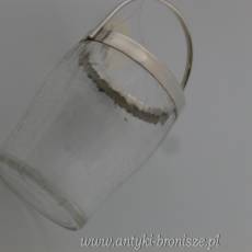 Pojemnik na lód szkło mrożone okucie posrebrzane
