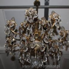 Piękny Żyrandol Dwupoziomowy Kryształy Włochy Mosiądz AA002 śred- 67cm