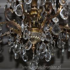 Piękny Żyrandol Dwupoziomowy Kryształy Włochy Mosiądz AA002 śred- 67cm