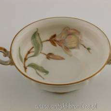 Bulionówka porcelanowa Niemcy Hutschenreuther wzór Sylvia z motywem magnolii  1939-1964r.