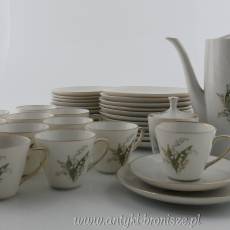 Zestaw porcelany do kawy dla 12 osób Niemcy Selb  Krautheim&Adalberg Porzellanfabrik wzór konwaliowy 1945-1977r