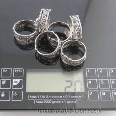 Serwetniki obręcze srebro 835/1000 Niemcy średnica ok 2cm