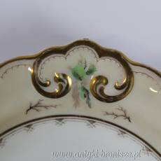 Talerz porcelanowy Śląsk Wałbrzych Carl Krister Porzellanfabrik 1840-1895r. średnica 26 cm