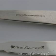 Łyżeczki do herbaty z pistoletem posrebrzane kolekcjonerskie 6szt Szwajcaria Sternegg Schaffhausen