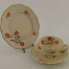 Filiżanka porcelanowa (trio) Niemcy Kueps Edelstein Porzellanfabrik AG 1924-1933r.