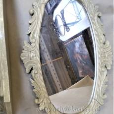 Drewniany komplet toaletowy lustro i wisząca konsola Francja pocz XXw