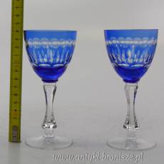 Kieliszki kryształowe niebieskie 2szt wys. 14cm.