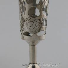 Kieliszki ażurowe na nóżce z wyciąganym wkładem szklanym srebro pr. 925