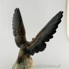 Figura orła ceramika Niemcy Hartwig&Co Porzellanfabrik Katzhütte 1933-1958, wys 36cm