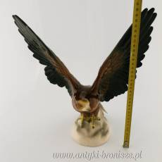 Figura orła ceramika Niemcy Hartwig&Co Porzellanfabrik Katzhütte 1933-1958, wys 36cm