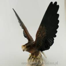 Figura orła ceramika Niemcy Hartwig&Co Porzellanfabrik Katzhütte 1933-1958, wys 36cm
