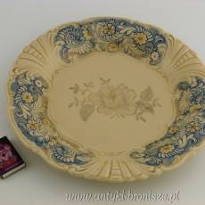 Talerz ozdobny porcelanowy niebieski (patera) Niemcy Bawaria Schwarzenhammer Porzellanfabrik Schumann & Schreider ok 1952r.