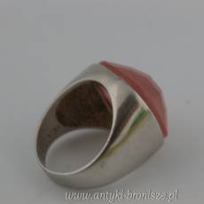 Pierścionek z kwarcem różowym srebro próba 925