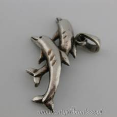 Wisiorek dwa delfiny srebro