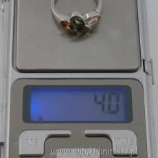 Pierścionek z kolorowymi kamieniami srebro 925