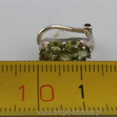 Pierścionek i kolczyki z zielonymi cyrkoniami srebro 925 Tajlandia