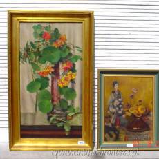 OKAZJA-WYPRZEDAZ !! - ONP Paul Verdussen (1868-1945) - jeden obraz: "Kobieta w kimono z Waza z kwiatami"- podpisany - poz. 786