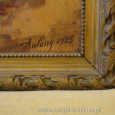 OKAZJA-WYPRZEDAZ !! - "Kwiaty w wazonie" pod szyba, w ladnej zloconej ramie - podpisany Antony, datowany 1923 - poz. 1431
