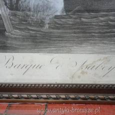 OKAZJA-WYPRZEDAZ 8 Jean-Baptiste Isabey, szkola francuska (1767-1855), Litografia XIXw. "La barque d'Isabey" 1797 - poz. 5637