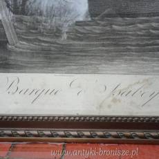 OKAZJA-WYPRZEDAZ - Litografia XIXw. "La barque d'Isabey" 1797 - poz. 5637