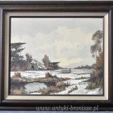 WYPRZEDAZ !!! - Obraz ONP -"Zimowy pejzaz" - podpisany - poz. 5764