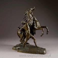 Figura z brazu - "Kon z Marly". Praca z brazu z brunatna patyna. Stary odlew. H: 50 cm - poz. 6436