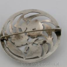 Broszka ażurowa srebro pr.900 średnica 4,6cm