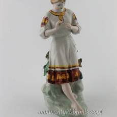 Figura porcelanowa dziewczyna Krasawica z rumiankiem "Любит - не любит" Rosja Połonne lata 70 XXw PROMOCJA