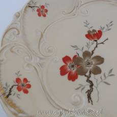 Patera porcelanowa (talerz ozdobny) ręczne wykonanie Niemcy Roschützer Porzellanfabrik Unger & Schilde 1881-1953.