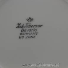 Talerz ozdobny porcelanowy Niemcy Bawaria Rehau Porzellanfabrik Zeh, Scherzer & Co. AG 1946-1949r.