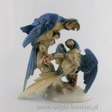 Figura porcelanowa papugi Niemcy Lorenz Hutschenreuther, Oddział Artystyczny, projekt Max Hermann Fritz, 1958-1968