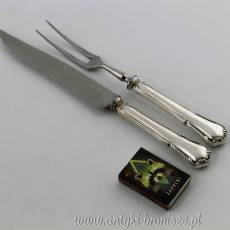 Nóż i widelec serwingowy do mięs srebro 800 Niemcy Brema Koch&Bergfelg wzór Barock