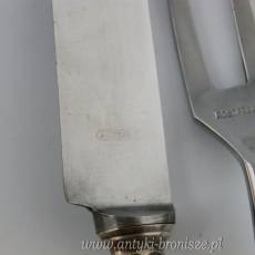 Nóż i widelec serwingowy do mięs srebro 800 Niemcy Brema Koch&Bergfelg wzór Barock