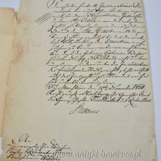 Stary dokument w języku niemieckim z 1828r  Fürstenstein  powiat Książ (Wałbrzych)