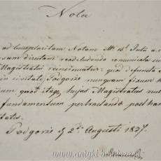 Stary dokument po łacinie na papierze czerpanym 1837r Podgórze