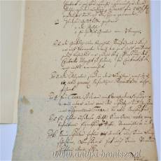 Stary dokument j. niemiecki na papierze czerpanym Czyżykowo 1783r