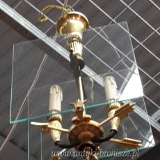Lampa z dwoma szybkami i armaturą mosiężno-metalową , 2 punkty swietlne