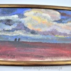 Obraz olej na płótnie w drewnianej ramie podpisany F.Ruszczyc 1906r 44,5/30,5cm
