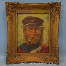 OlejNaDesce - Portret "Marynarz" - podpisany, w ramie w stylu Art Nouveau - poz. 4430