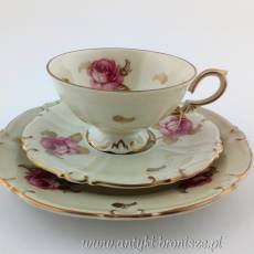 Filiżanka porcelanowa (trio) Niemcy Turyngia Roschützer Porzellanfabrik Unger & Schilde 1896-1968r
