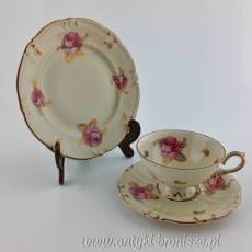 Filiżanka porcelanowa (trio) Niemcy Turyngia Roschützer Porzellanfabrik Unger & Schilde 1896-1968r